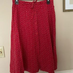 Vintage red long skirt size Large